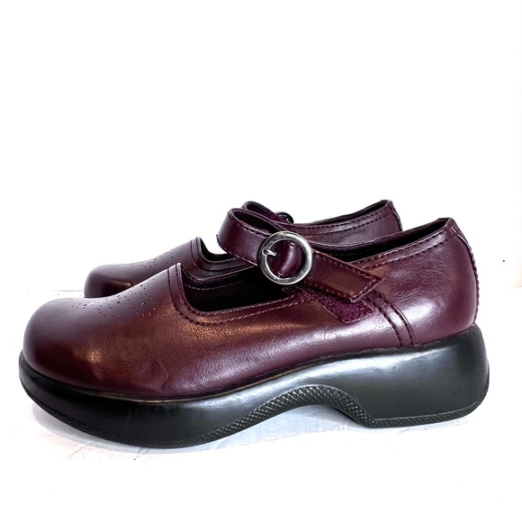 Lower East Side Mary Jane Wedge Platform Strap Loafer size 7.5 Red Brown 90 Vibe - Picture 7 of 13